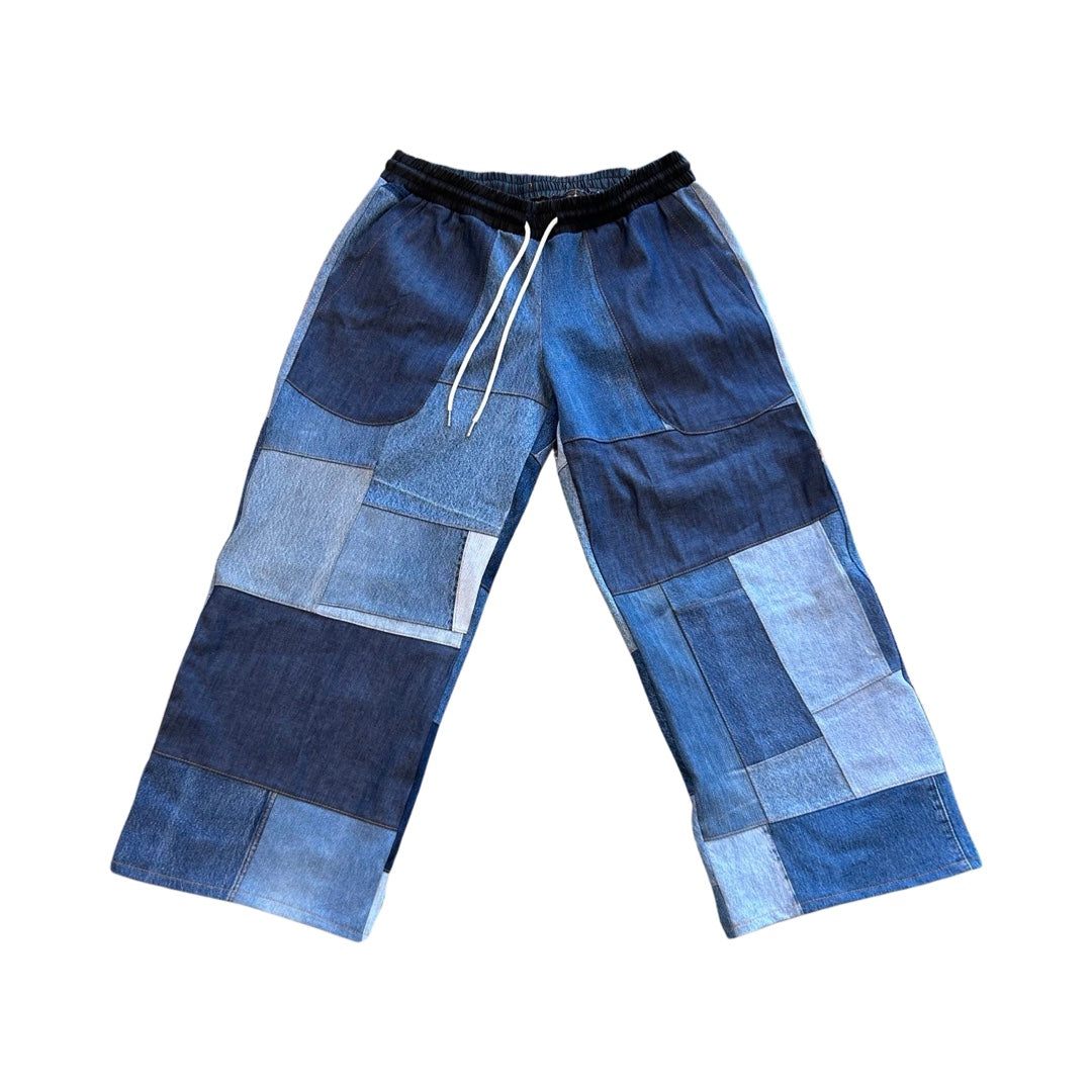 Super Wide Multi Tonal Denim Pant