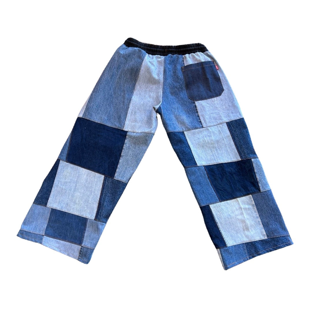 Super Wide Multi Tonal Denim Pant