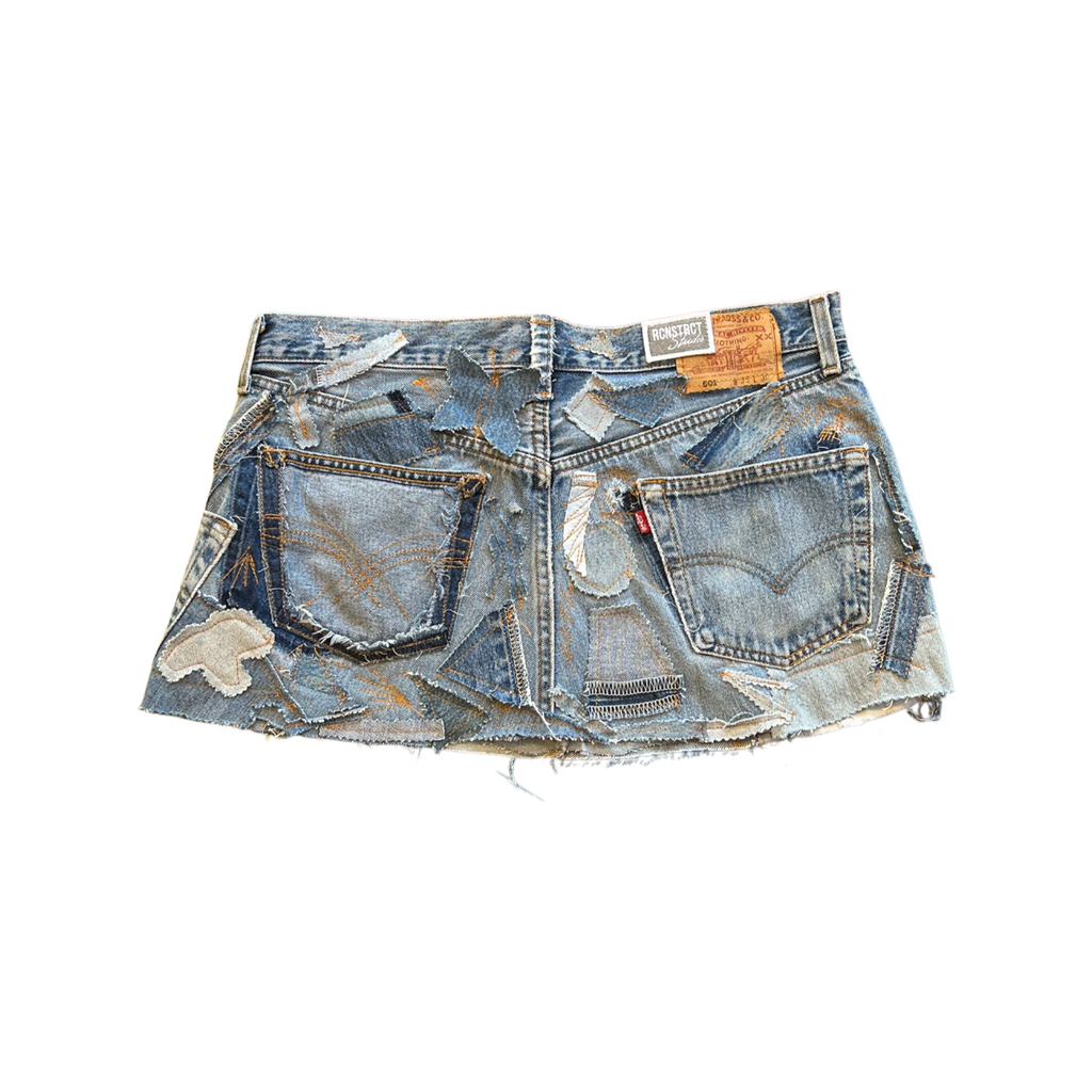 Denim Detail Patchwork Skirt