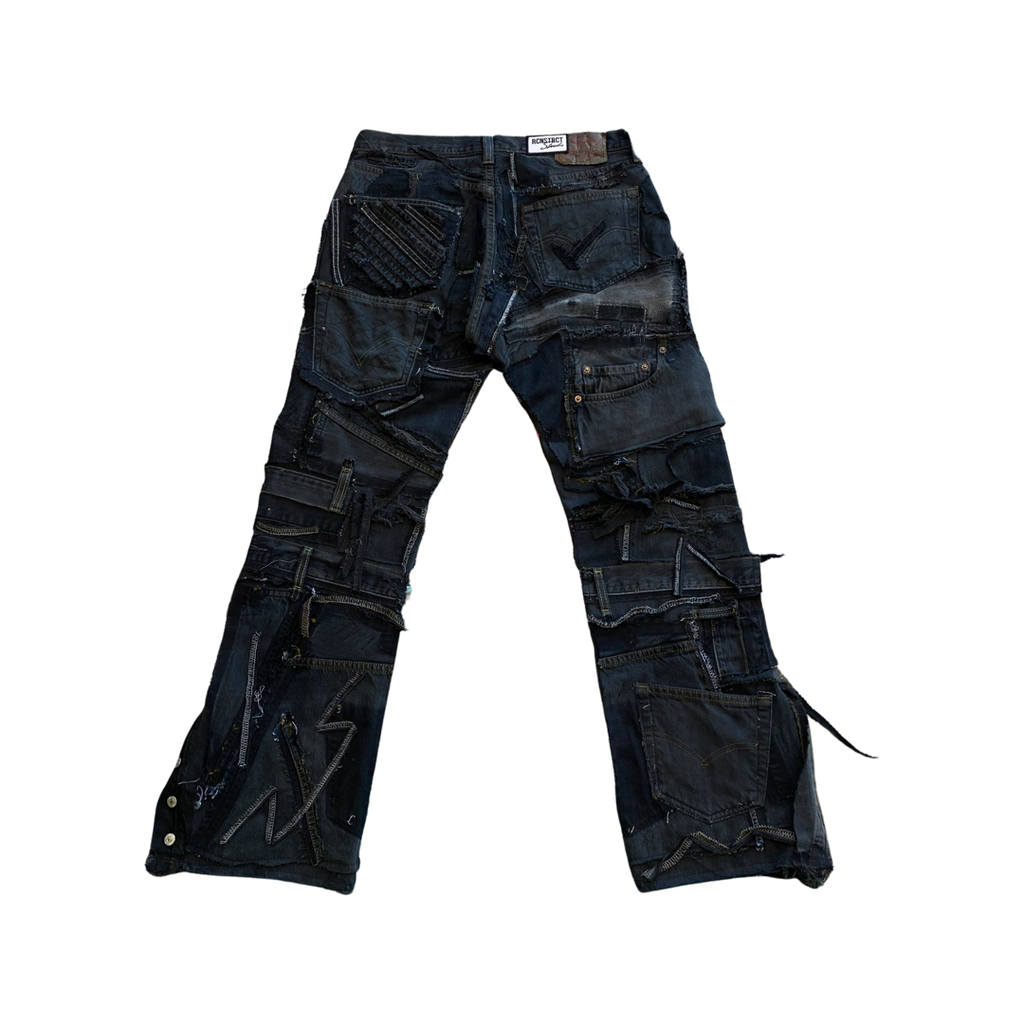 Patchwork Detail Denim - Black