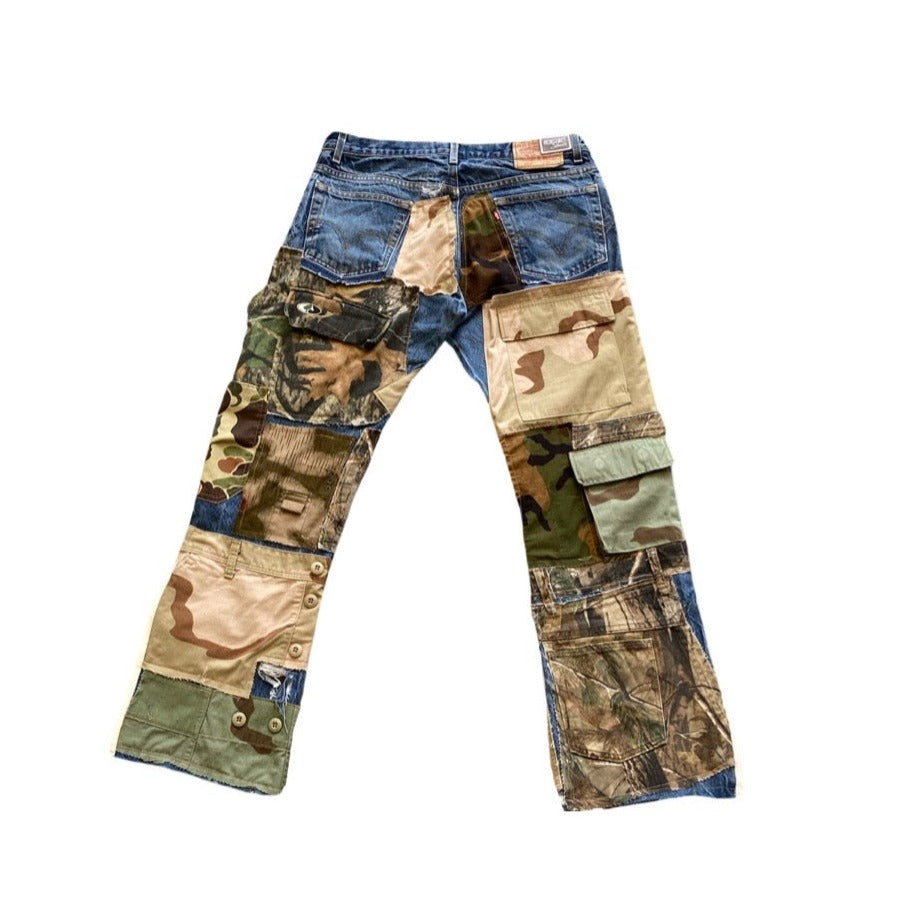 Camo Patchwork Detail Denim
