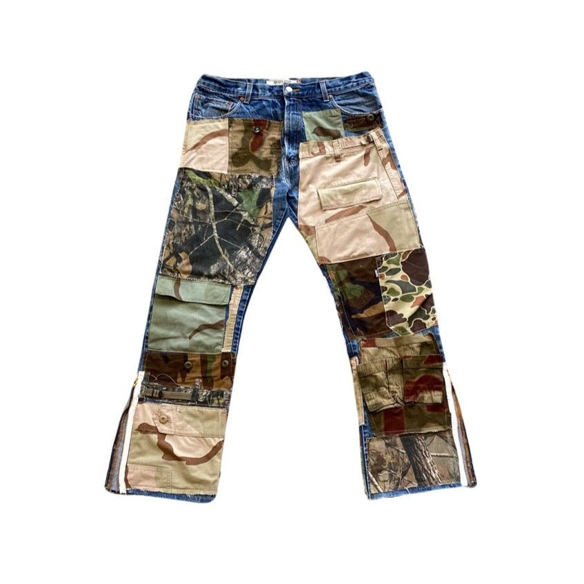Camo Patchwork Detail Denim