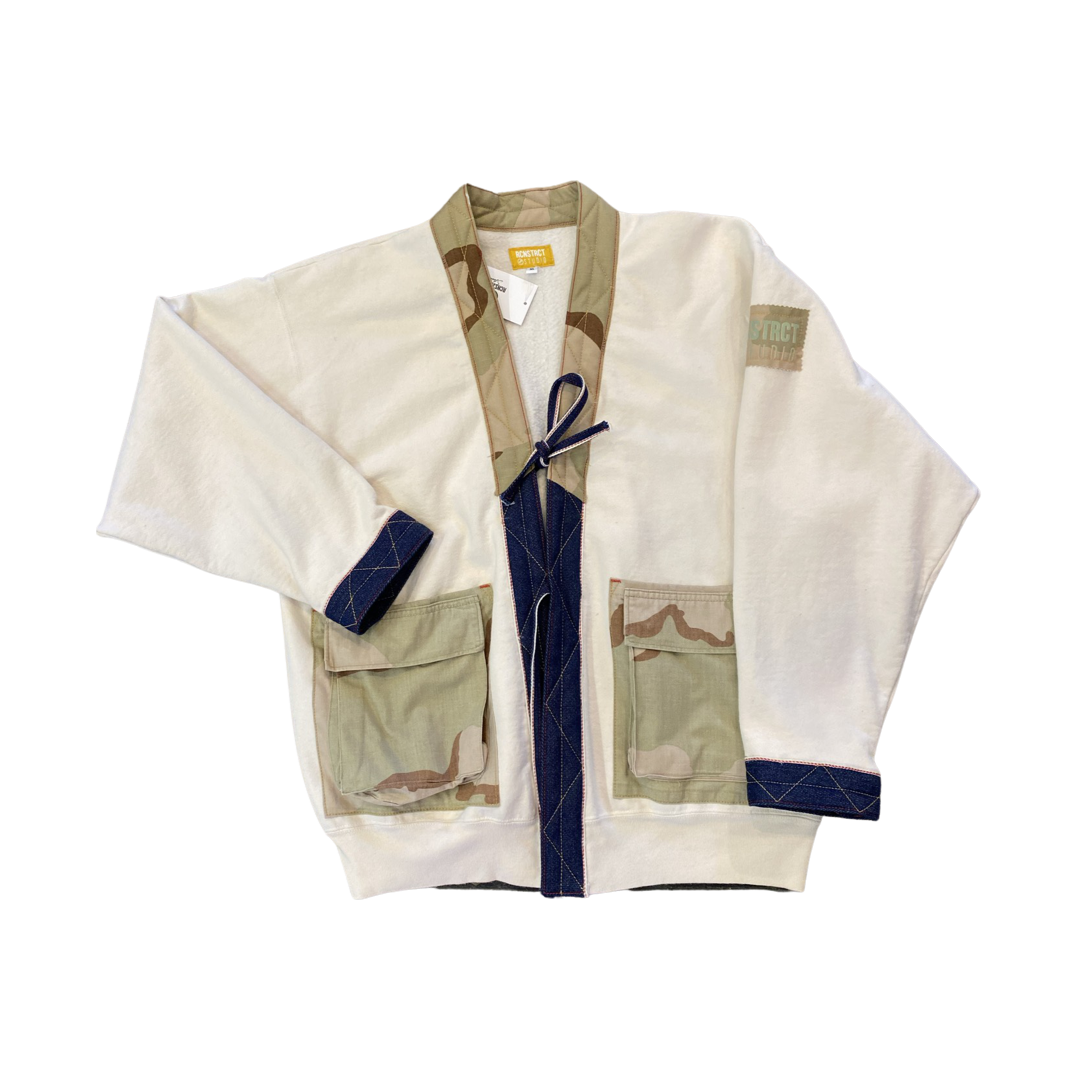 Denim + Camo Sweatshirt Kimono