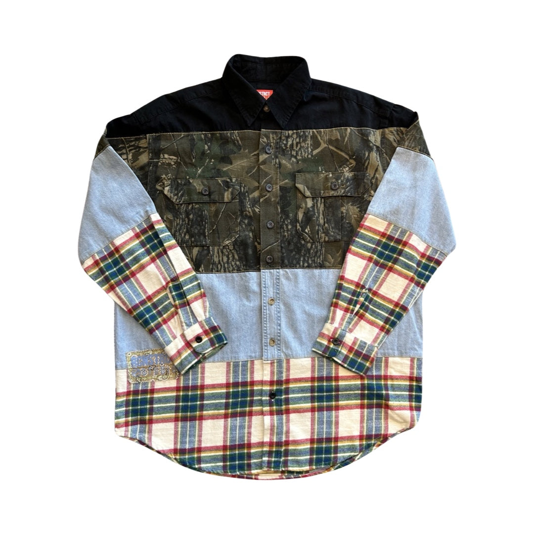 Tree Denim Slashed Button Up 1 / REMADE IN LA