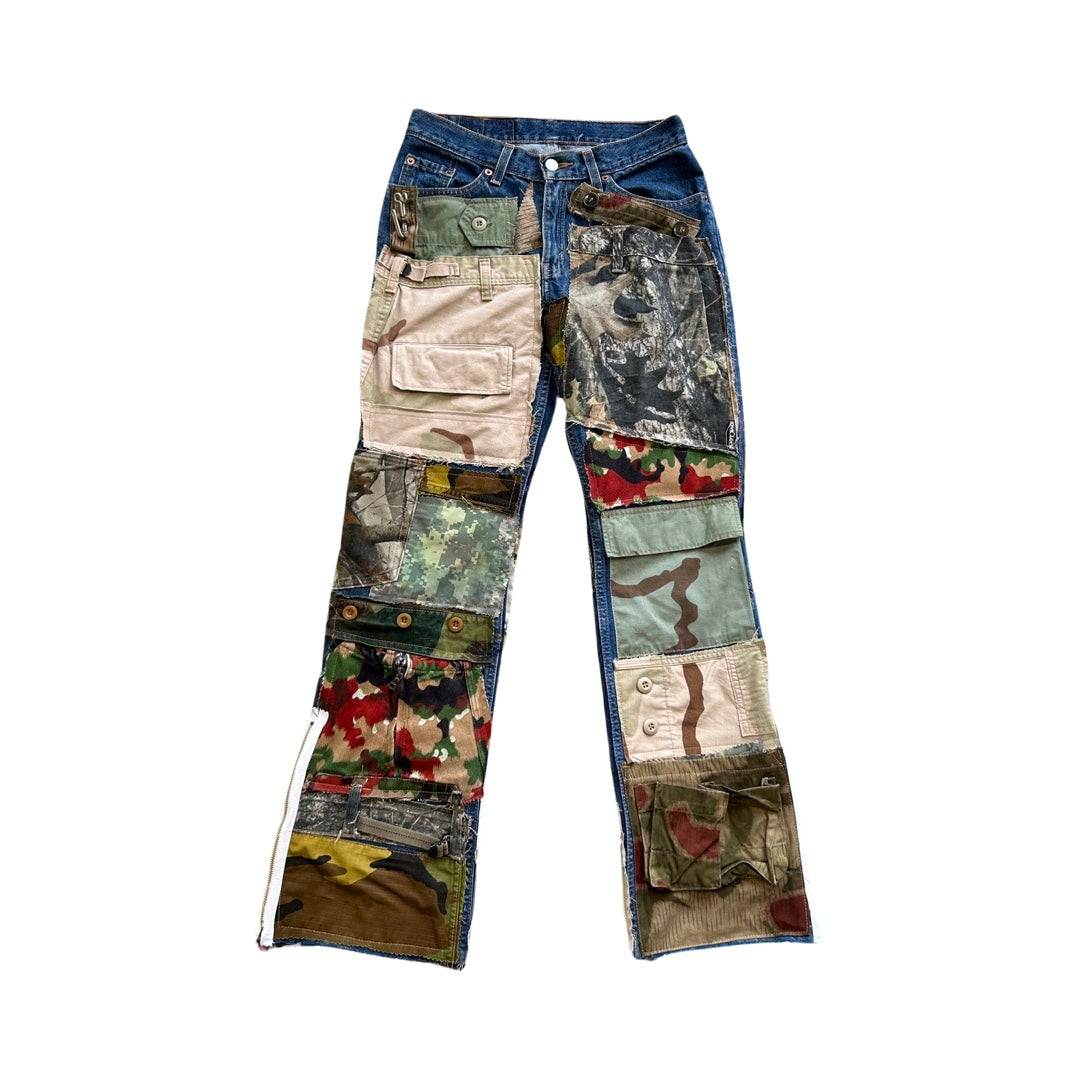 Camo Patchwork Detail Denim
