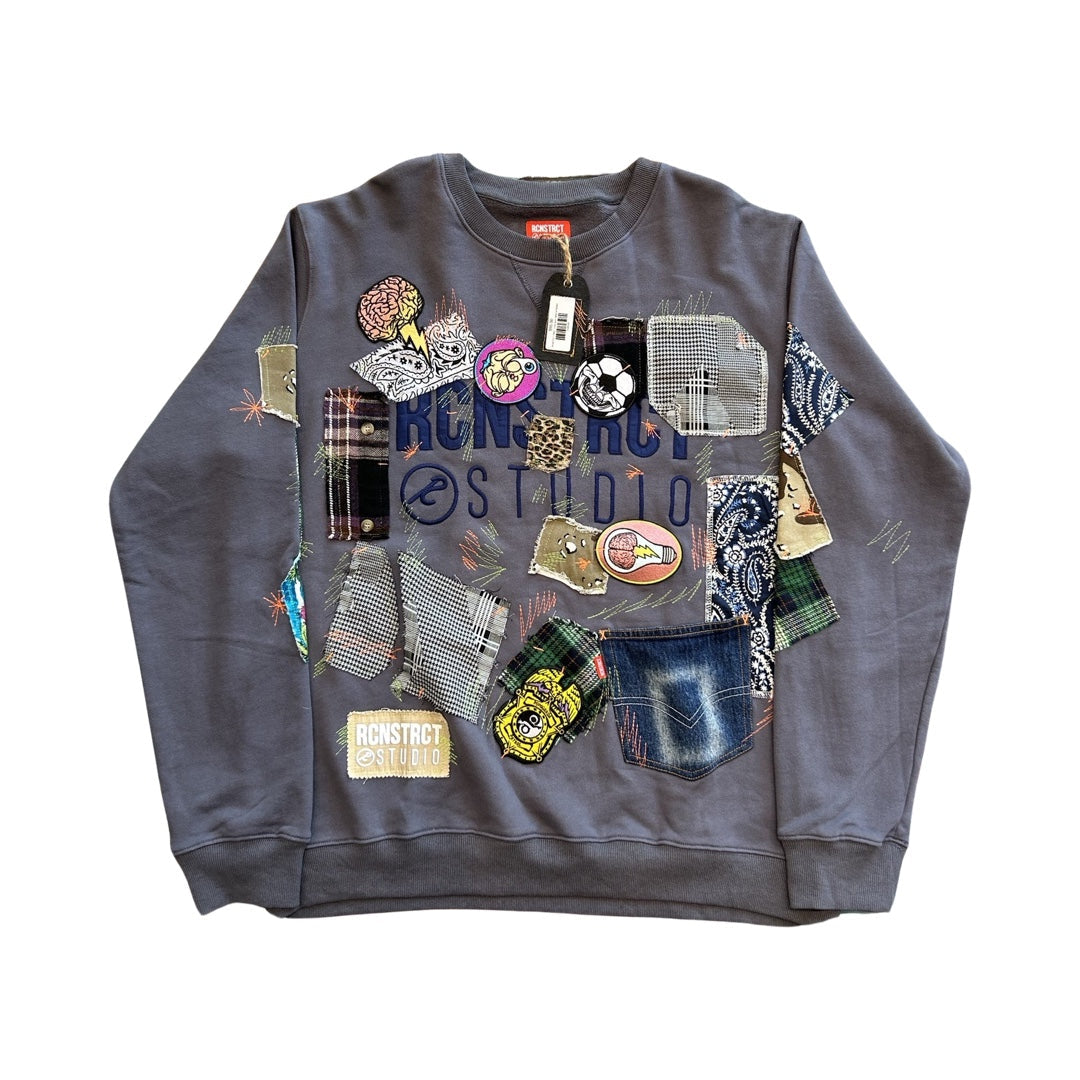 Crew Neck Sweater w Patches / REMADE IN LA