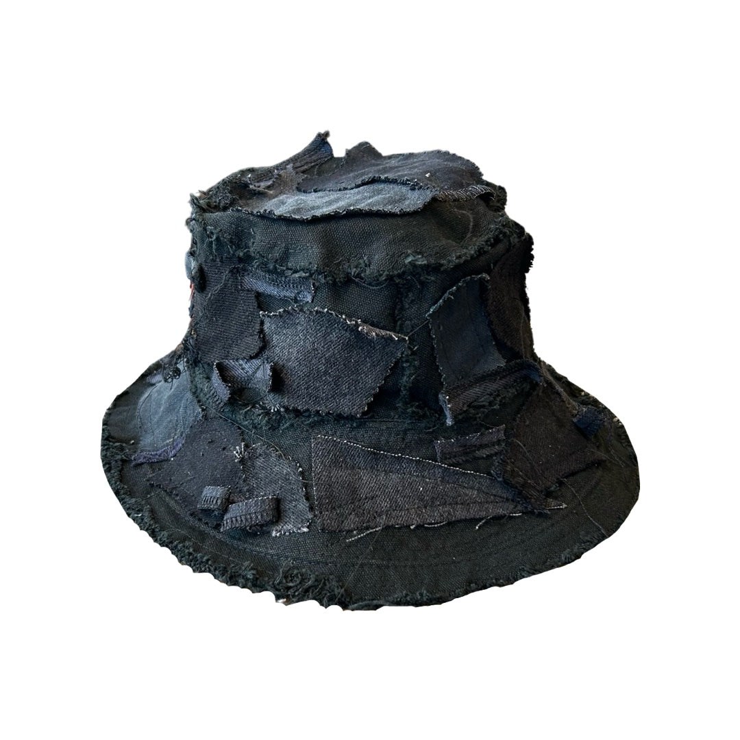 Black Denim Detail Bucket Hat