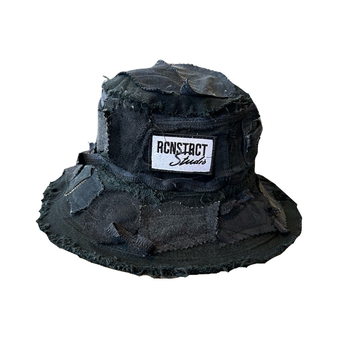 Black Denim Detail Bucket Hat