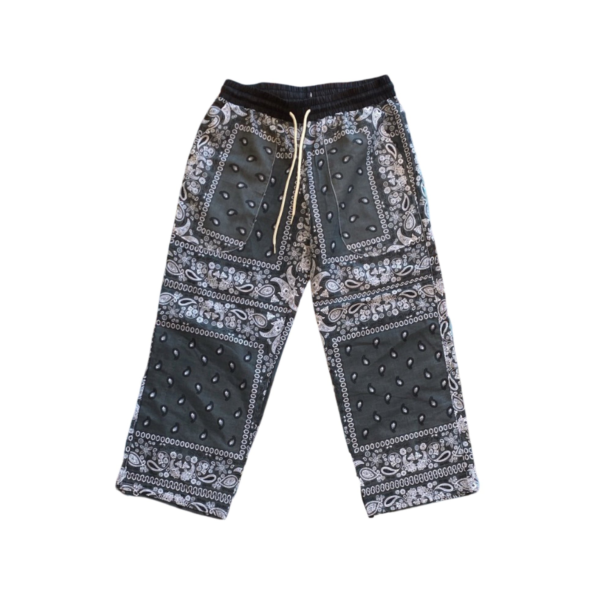 Solid Gray Paisley Pants