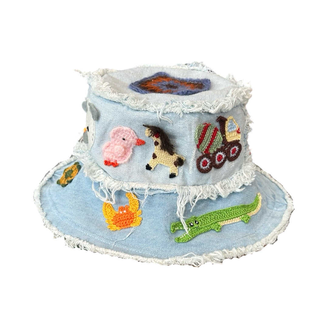 Crochet Patch Bucket Hat