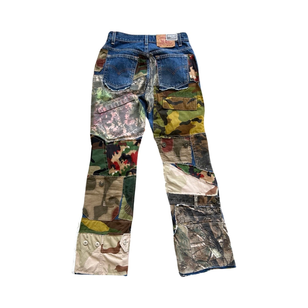 Camo Patchwork Detail Denim